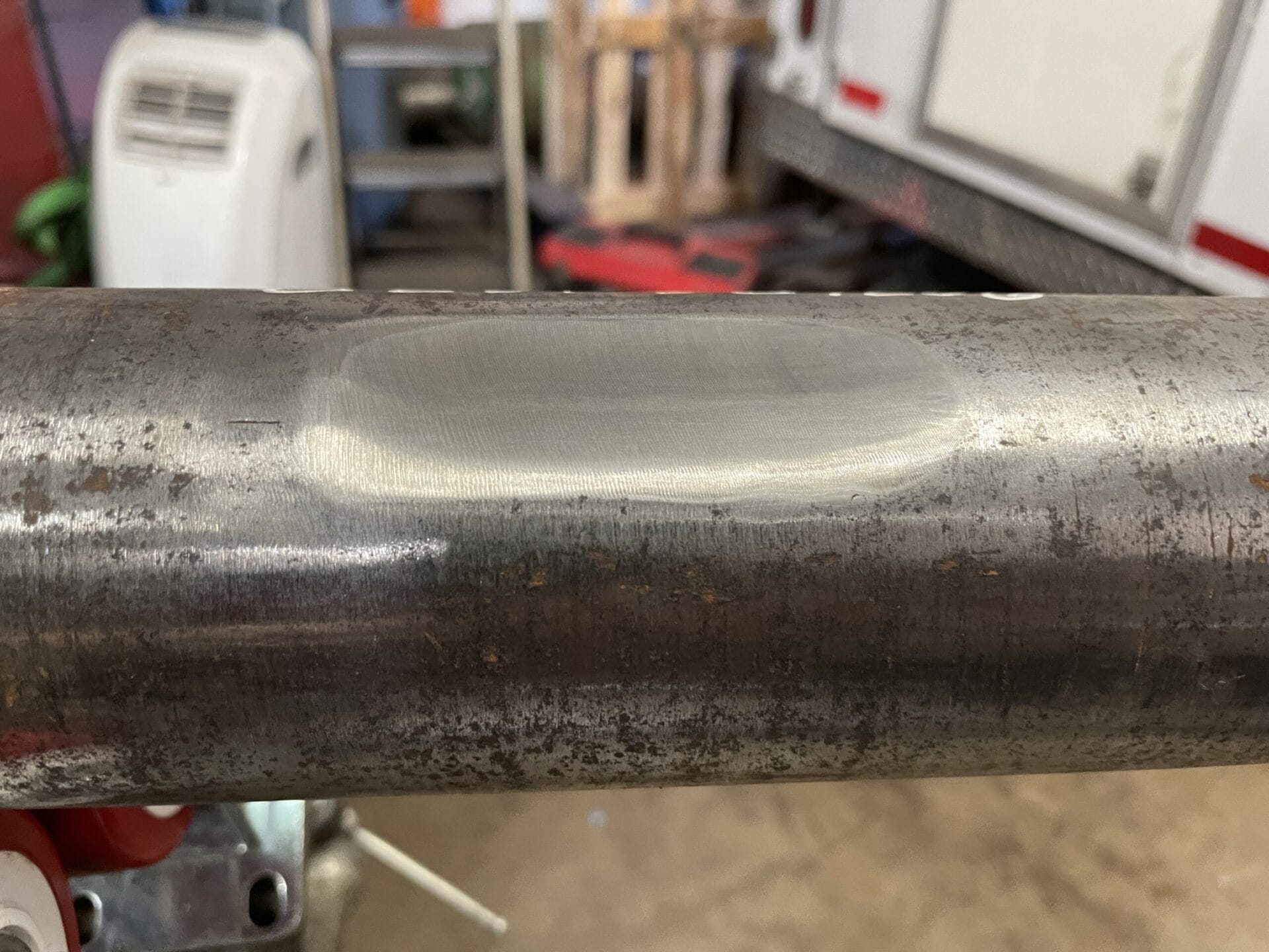 Pipe with grinded spot
